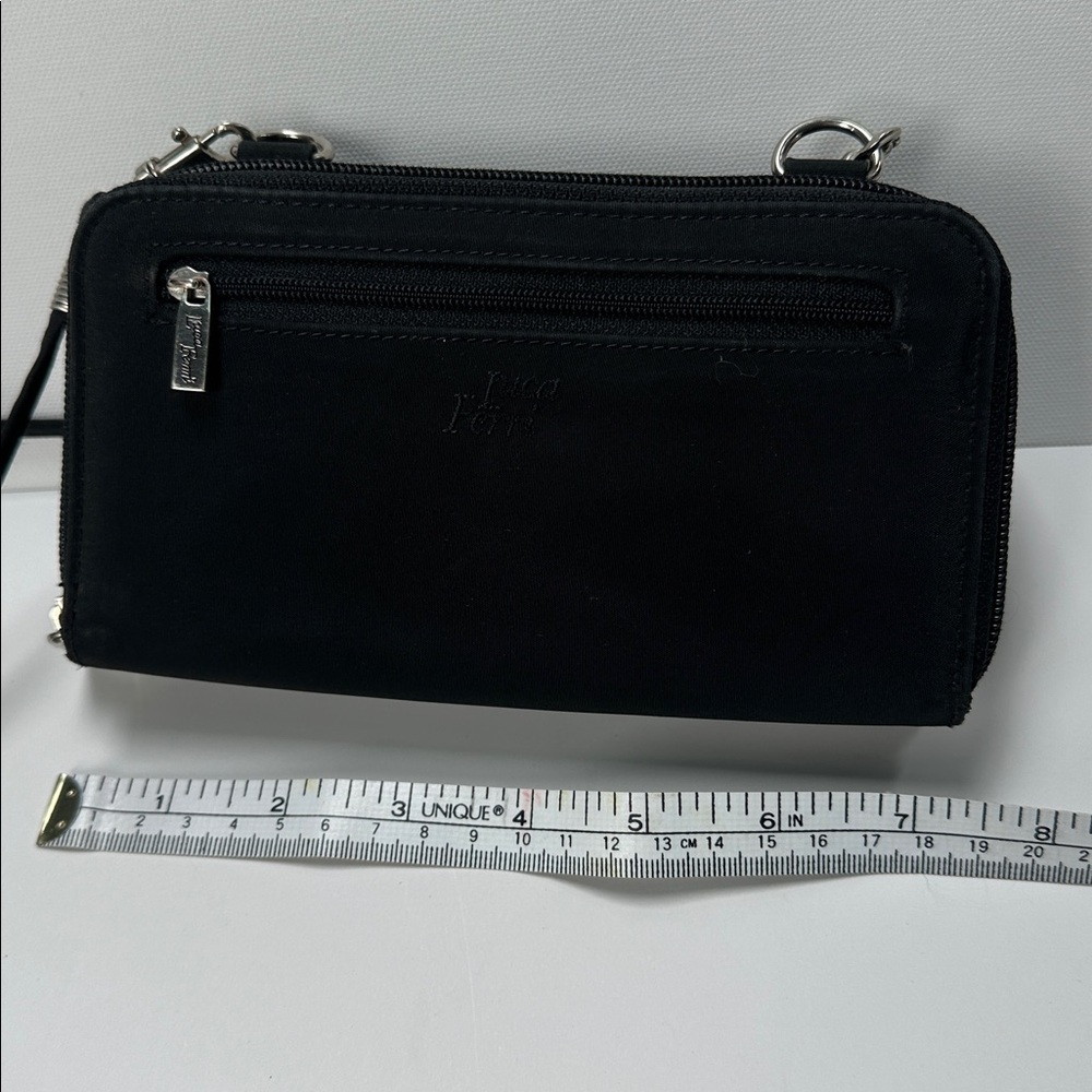 Black Crossbody Organizer Bag by Luca Ferri